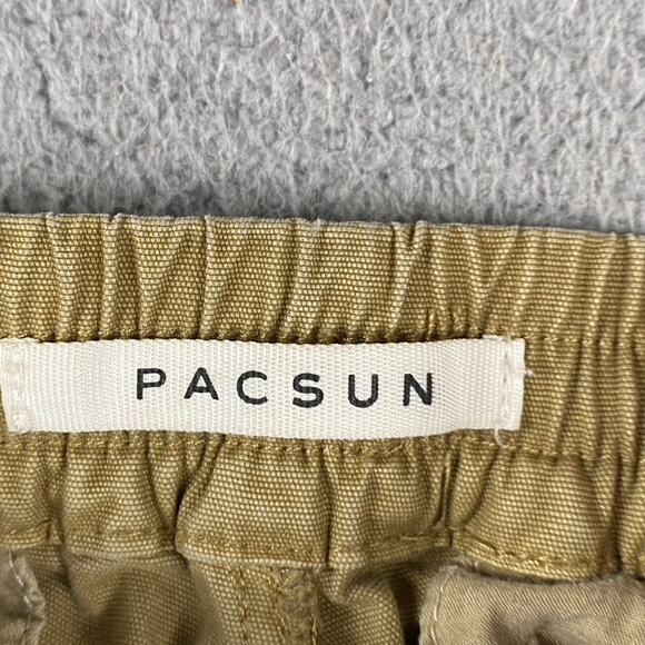 Pacsun Men's S Cargo Drawstring Elastic Waist Jogger Pants Tan Khaki Small 30x30 - Picture 3 of 11